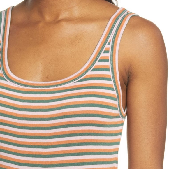 Caslon Ribbed Striped Tank Top SZ M - Picture 3 of 8